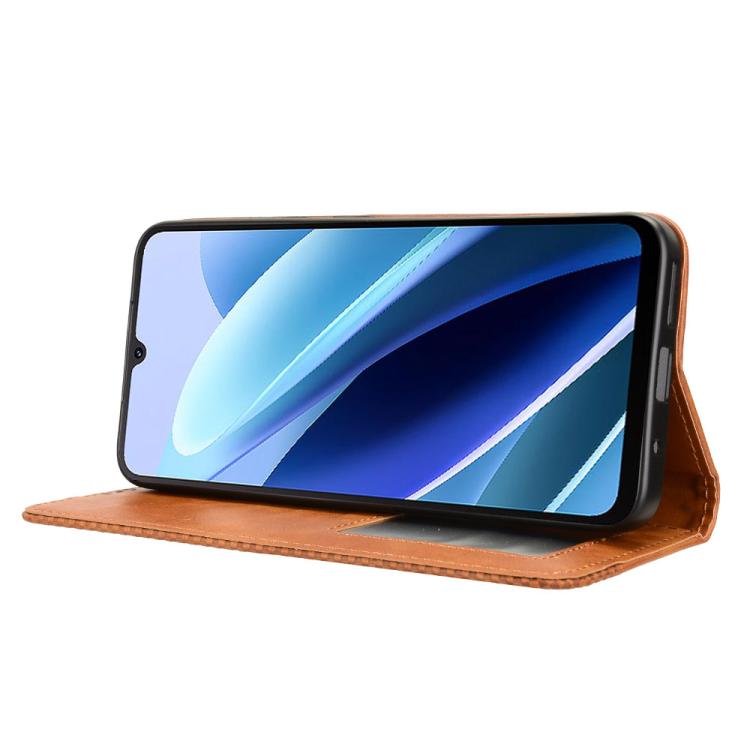 For Cubot A40 Magnetic Buckle Retro Texture Leather Phone Case