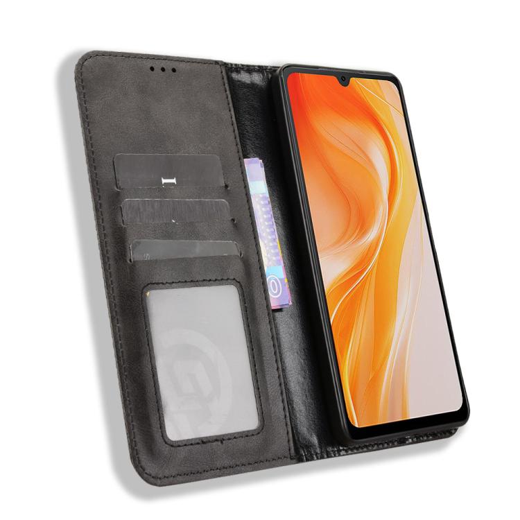 For Cubot P90 Magnetic Buckle Retro Texture Leather Phone Case