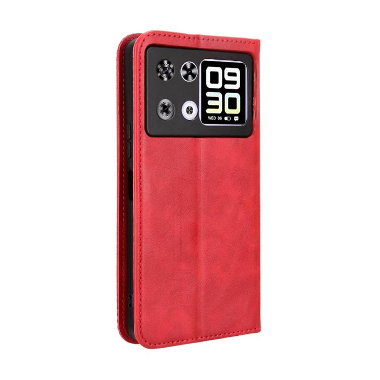 For Cubot P90 Magnetic Buckle Retro Texture Leather Phone Case