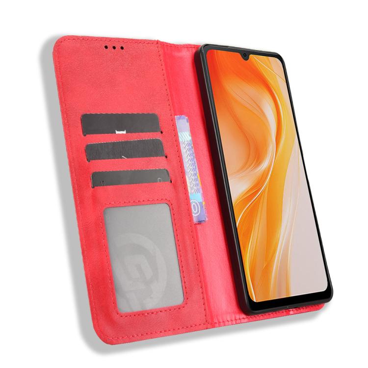 For Cubot P90 Magnetic Buckle Retro Texture Leather Phone Case