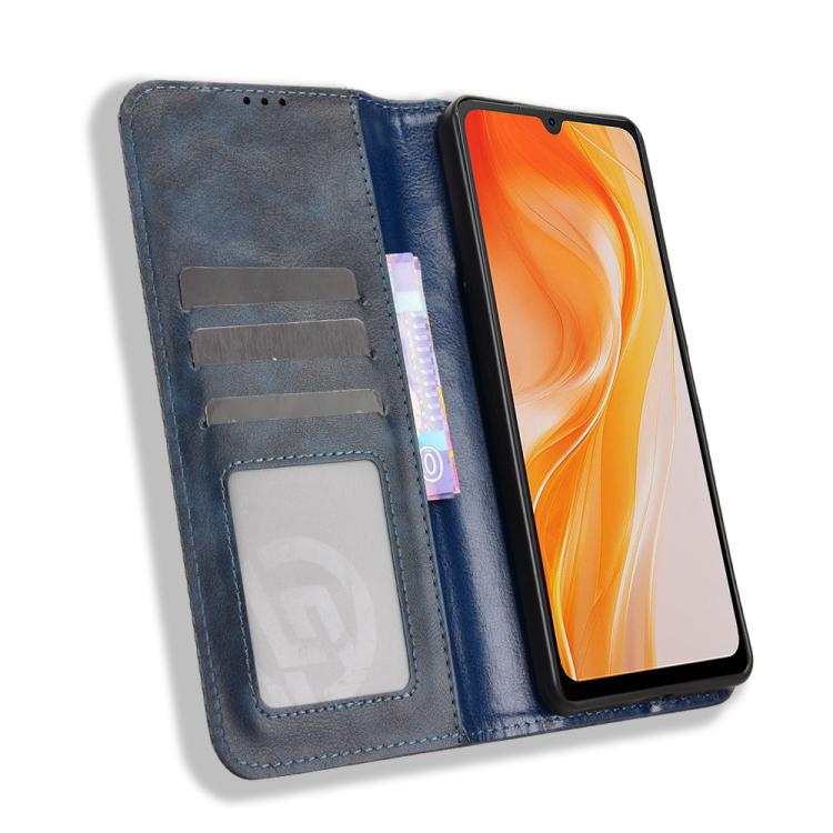 For Cubot P90 Magnetic Buckle Retro Texture Leather Phone Case
