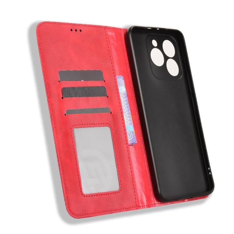 For Cubot Note 60 4G Magnetic Buckle Retro Texture Leather Phone Case