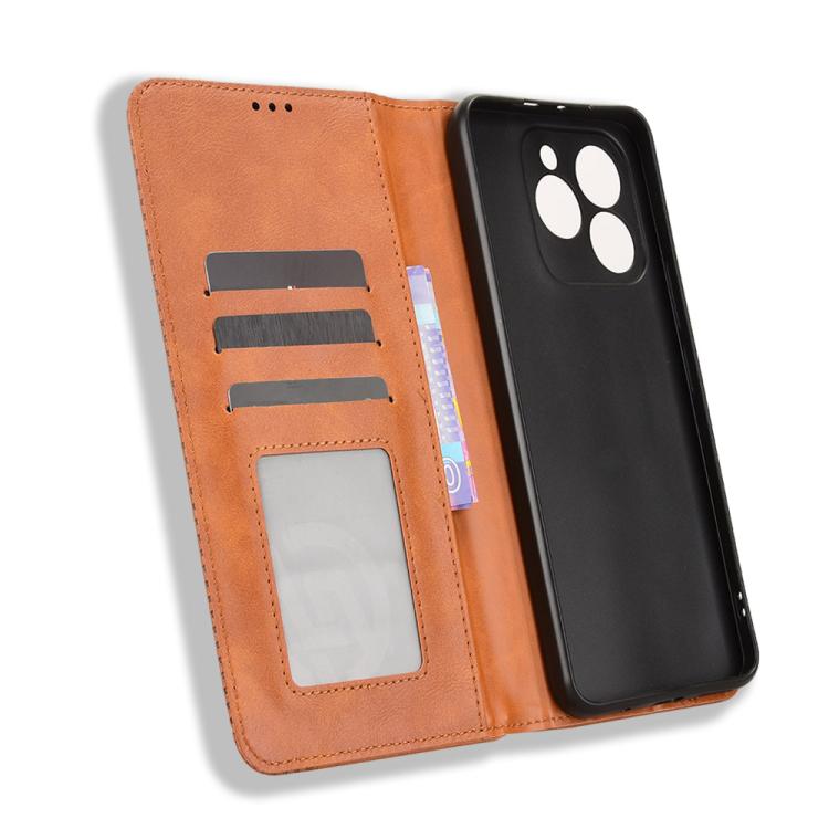 For Cubot Note 60 4G Magnetic Buckle Retro Texture Leather Phone Case