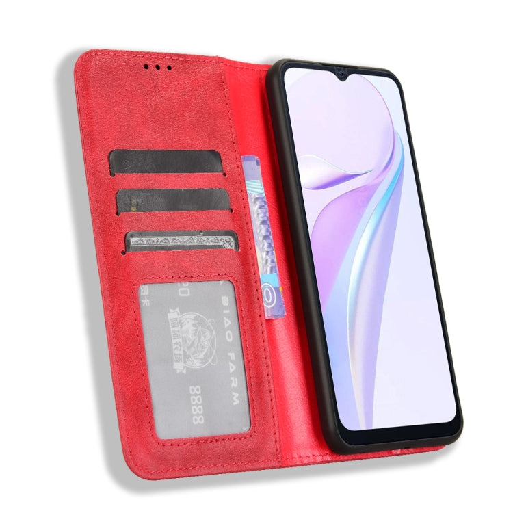 For Blackview Wave 6C Magnetic Buckle Retro Texture Leather Phone Case