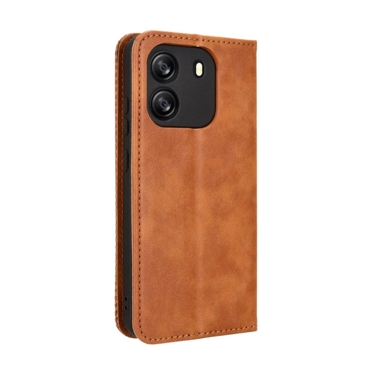 For Blackview Wave 6C Magnetic Buckle Retro Texture Leather Phone Case