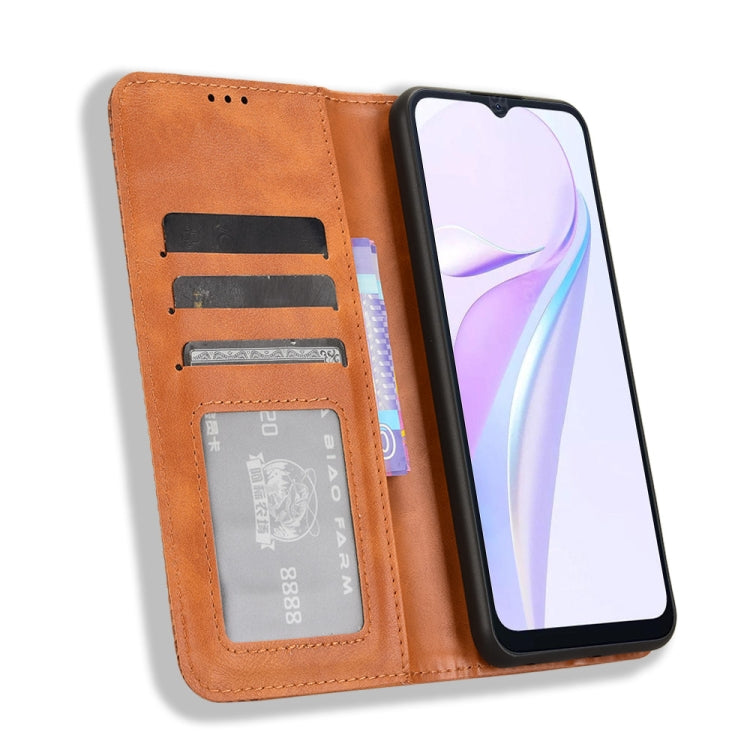For Blackview Wave 6C Magnetic Buckle Retro Texture Leather Phone Case