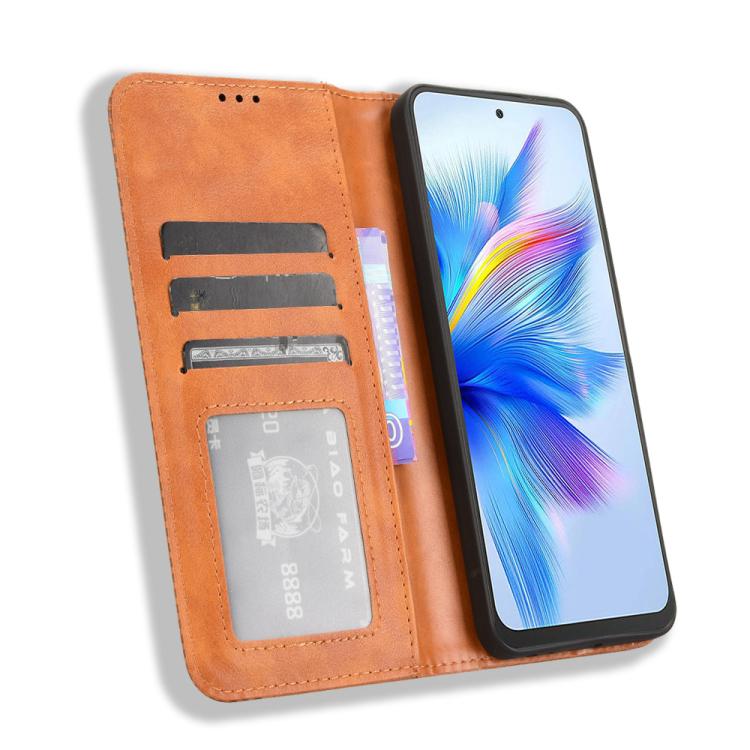 For Blackview Shark 9 Magnetic Buckle Retro Texture Leather Phone Case