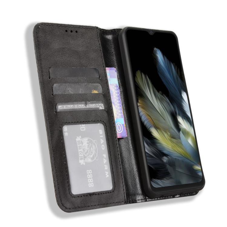 For Blackview Wave 8 / 8C / Oscal Flat 2 Magnetic Buckle Retro Texture Leather Phone Case