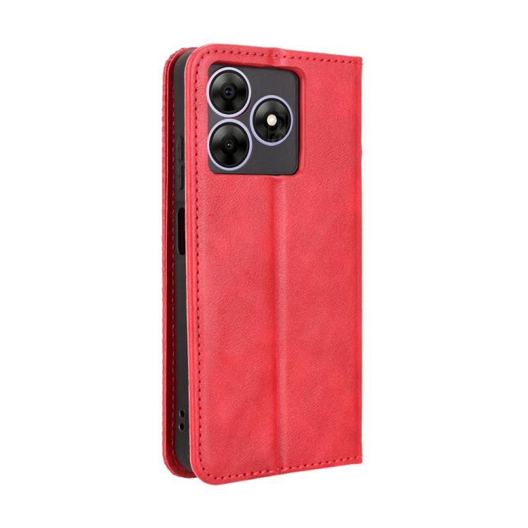 For Blackview Wave 8 / 8C / Oscal Flat 2 Magnetic Buckle Retro Texture Leather Phone Case