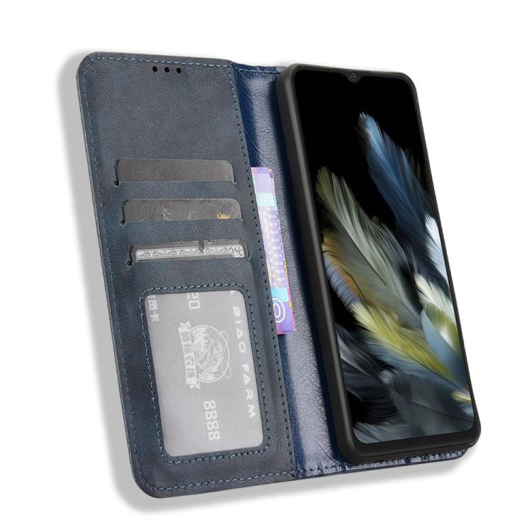 For Blackview Wave 8 / 8C / Oscal Flat 2 Magnetic Buckle Retro Texture Leather Phone Case