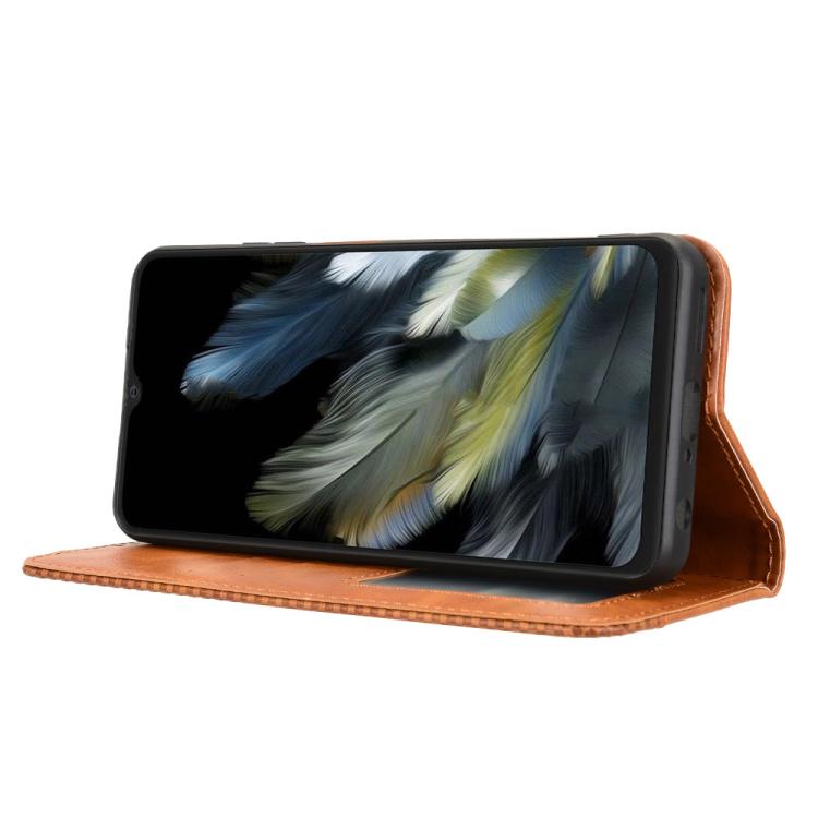 For Blackview Wave 8 / 8C / Oscal Flat 2 Magnetic Buckle Retro Texture Leather Phone Case
