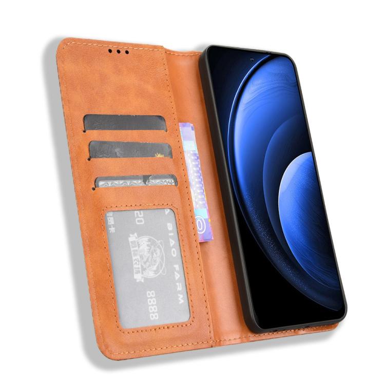 For Blackview Oscal Tiger 13 Magnetic Buckle Retro Texture Leather Phone Case