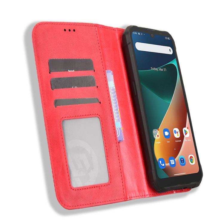 For Blackview BV5300 / BV5300 Pro Magnetic Buckle Retro Texture Leather Phone Case