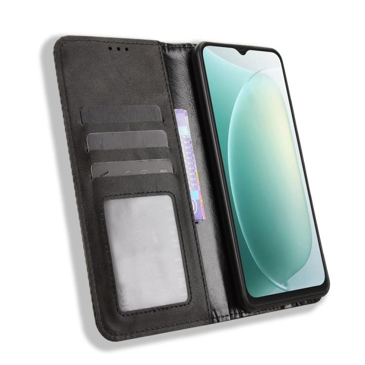 For Blackview Wave 9C Magnetic Buckle Retro Texture Leather Phone Case