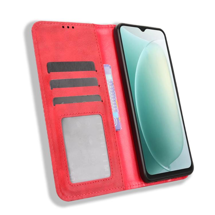 For Blackview Wave 9C Magnetic Buckle Retro Texture Leather Phone Case