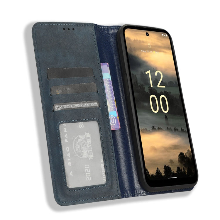 For Nokia XR21 Magnetic Buckle Retro Texture Leather Phone Case