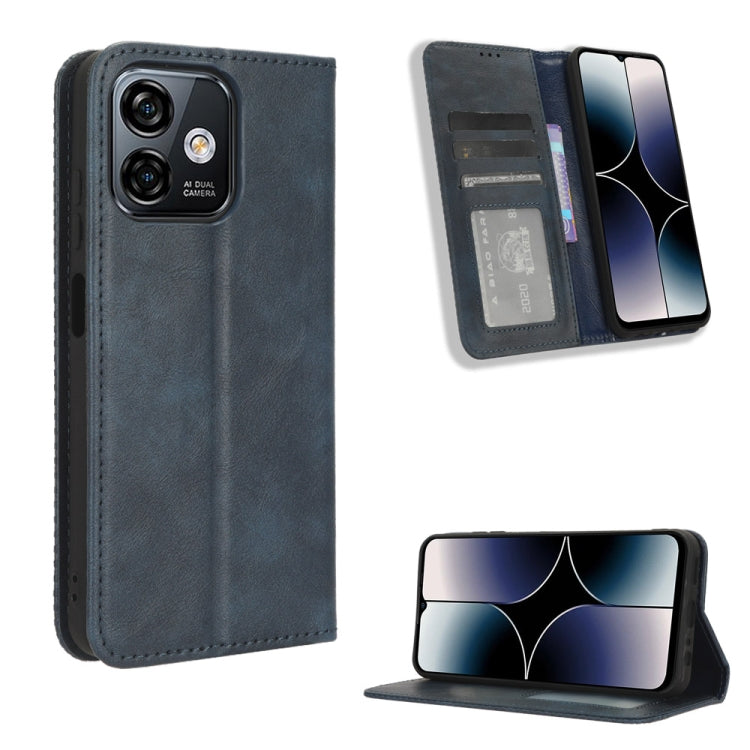 For Ulefone Note 16 Pro Magnetic Buckle Retro Texture Leather Phone Case