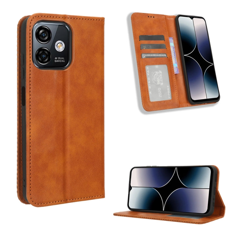 For Ulefone Note 16 Pro Magnetic Buckle Retro Texture Leather Phone Case