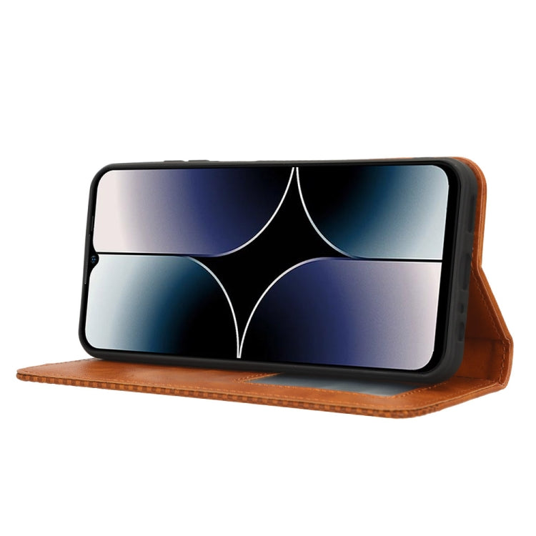 For Ulefone Note 16 Pro Magnetic Buckle Retro Texture Leather Phone Case