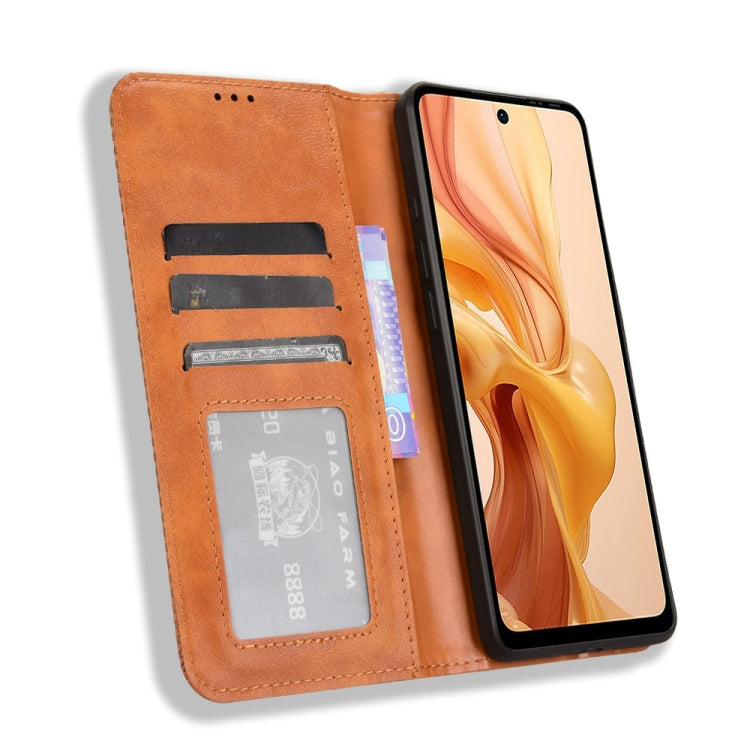 For Ulefone Note 18 Ultra Magnetic Buckle Retro Texture Leather Phone Case