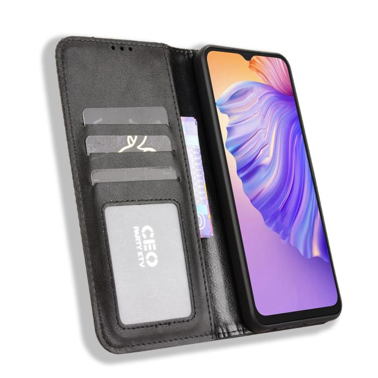 For Ulefone Note 21 Magnetic Buckle Retro Texture Leather Phone Case