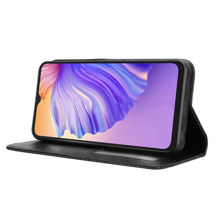 For Ulefone Note 21 Magnetic Buckle Retro Texture Leather Phone Case