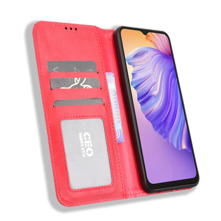 For Ulefone Note 21 Magnetic Buckle Retro Texture Leather Phone Case