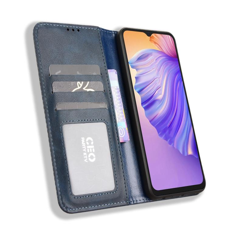 For Ulefone Note 21 Magnetic Buckle Retro Texture Leather Phone Case