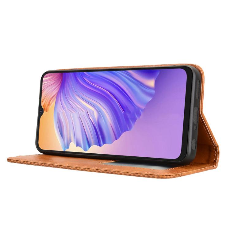 For Ulefone Note 21 Magnetic Buckle Retro Texture Leather Phone Case