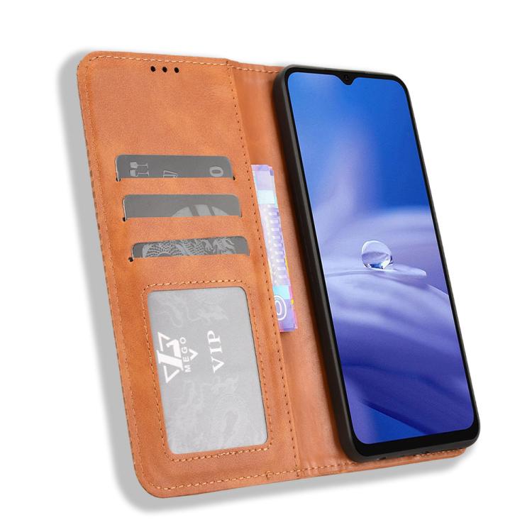 For Ulefone Note 19 Magnetic Buckle Retro Texture Leather Phone Case