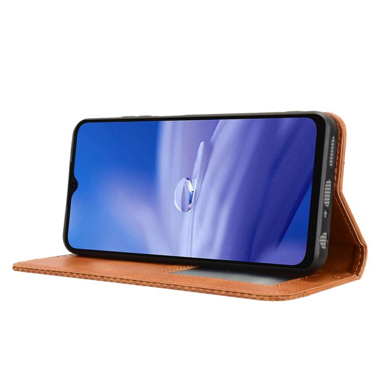 For Ulefone Note 19 Magnetic Buckle Retro Texture Leather Phone Case