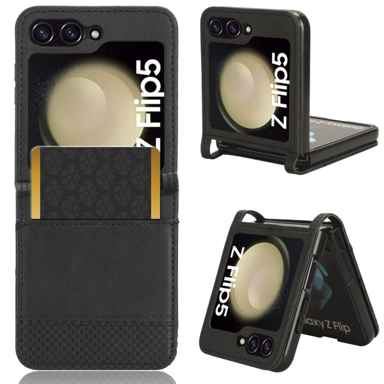 For Samsung Galaxy Z Flip5 Magnetic Buckle Retro Texture Leather Phone Case