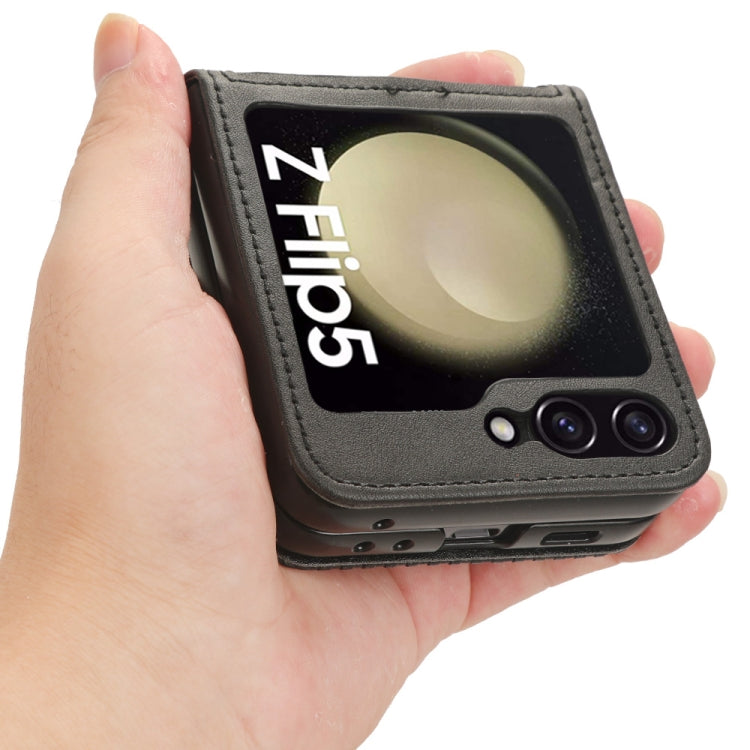 For Samsung Galaxy Z Flip5 Magnetic Buckle Retro Texture Leather Phone Case
