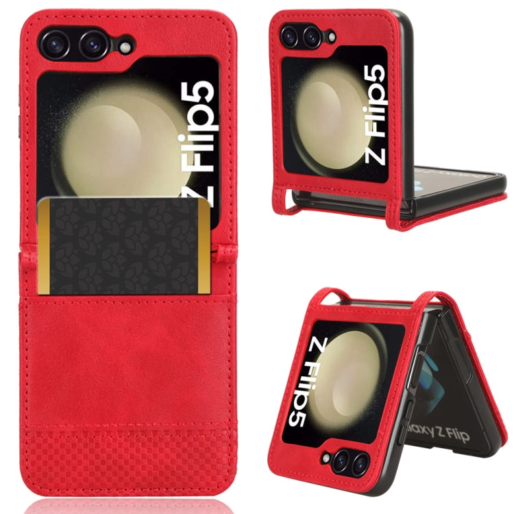For Samsung Galaxy Z Flip5 Magnetic Buckle Retro Texture Leather Phone Case