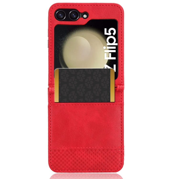 For Samsung Galaxy Z Flip5 Magnetic Buckle Retro Texture Leather Phone Case