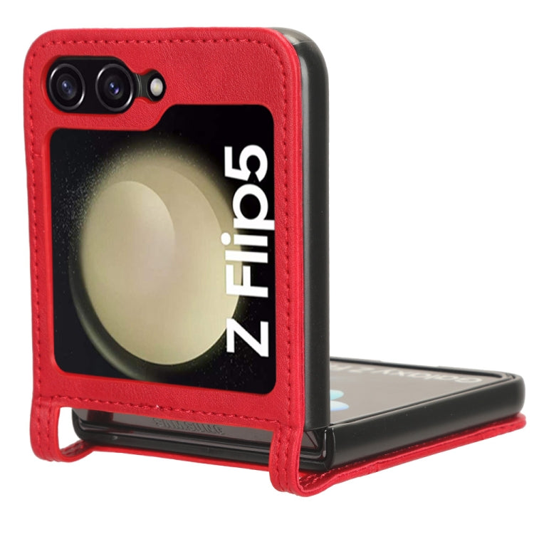 For Samsung Galaxy Z Flip5 Magnetic Buckle Retro Texture Leather Phone Case