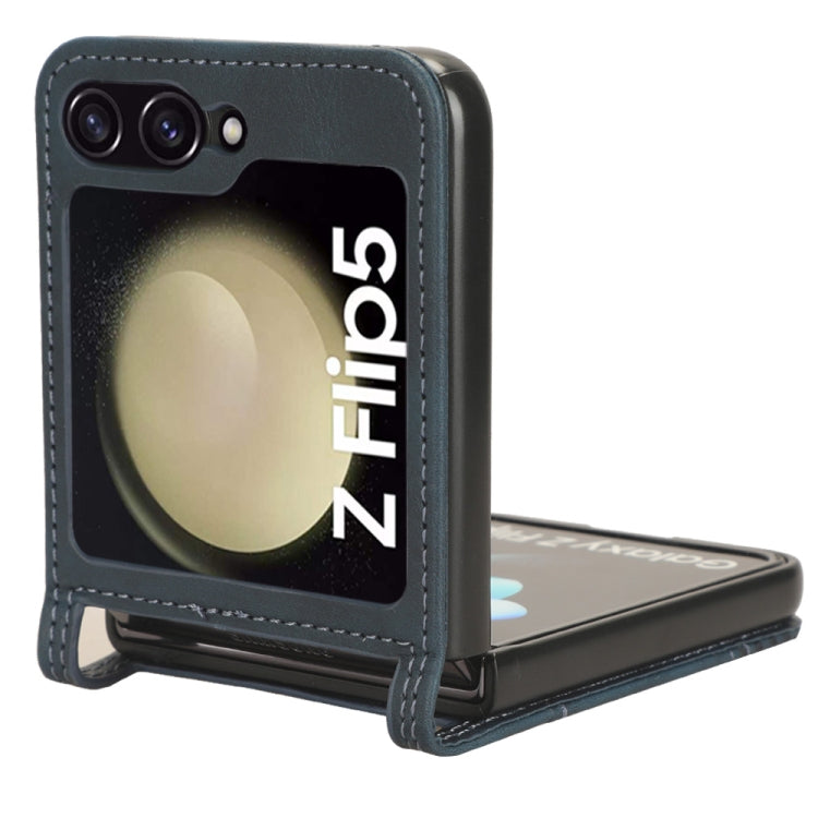 For Samsung Galaxy Z Flip5 Magnetic Buckle Retro Texture Leather Phone Case