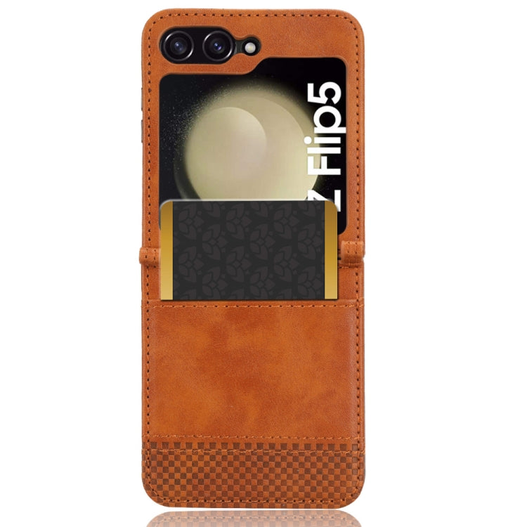 For Samsung Galaxy Z Flip5 Magnetic Buckle Retro Texture Leather Phone Case