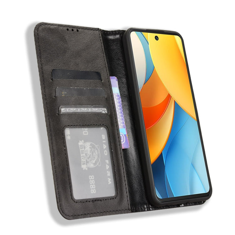 For ZTE Axon 60 Lite / Blade V60 Vita Magnetic Buckle Retro Texture Leather Phone Case