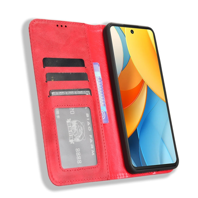 For ZTE Axon 60 Lite / Blade V60 Vita Magnetic Buckle Retro Texture Leather Phone Case