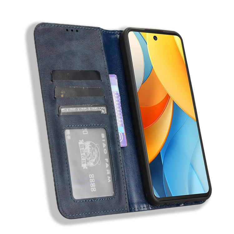 For ZTE Axon 60 Lite / Blade V60 Vita Magnetic Buckle Retro Texture Leather Phone Case