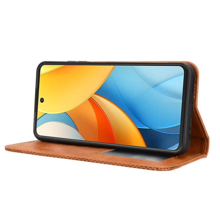For ZTE Axon 60 Lite / Blade V60 Vita Magnetic Buckle Retro Texture Leather Phone Case
