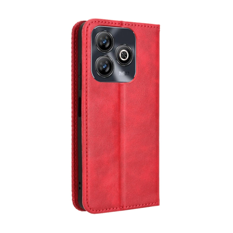 For ZTE Blade A75 4G Magnetic Buckle Retro Texture Leather Phone Case