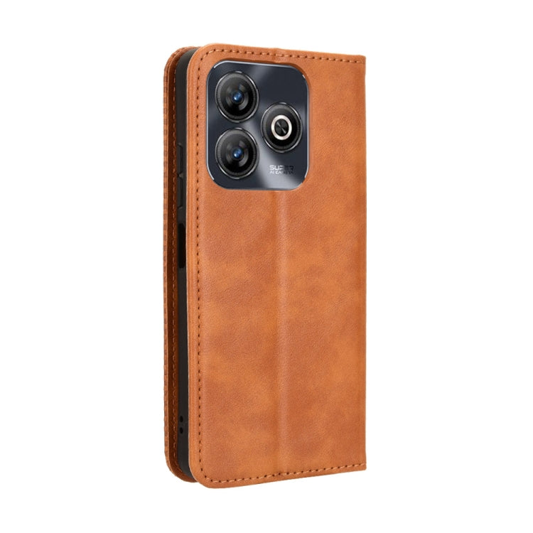 For ZTE Blade A75 4G Magnetic Buckle Retro Texture Leather Phone Case