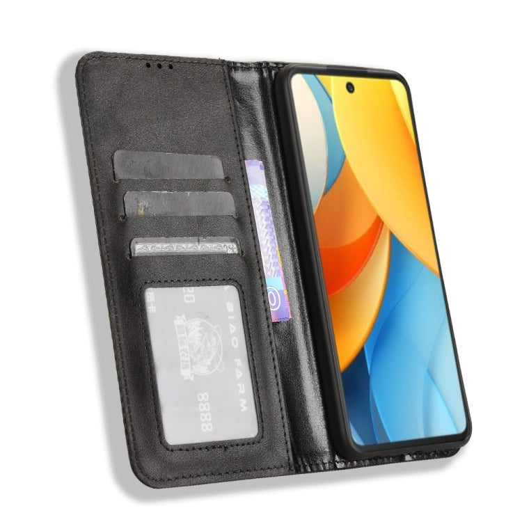 For ZTE Blade V60 Design Magnetic Buckle Retro Texture Leather Phone Case