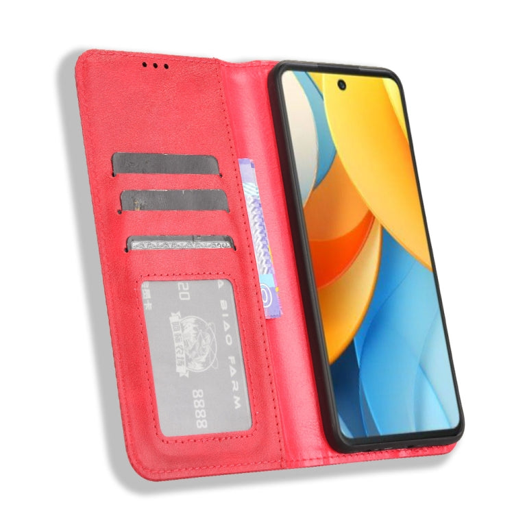 For ZTE Blade V60 Design Magnetic Buckle Retro Texture Leather Phone Case