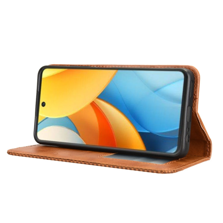 For ZTE Blade V60 Design Magnetic Buckle Retro Texture Leather Phone Case