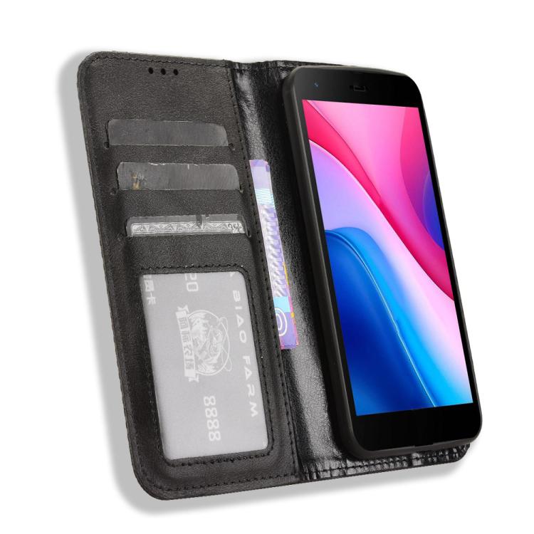 For ZTE Blade A35 Lite Magnetic Buckle Retro Texture Leather Phone Case