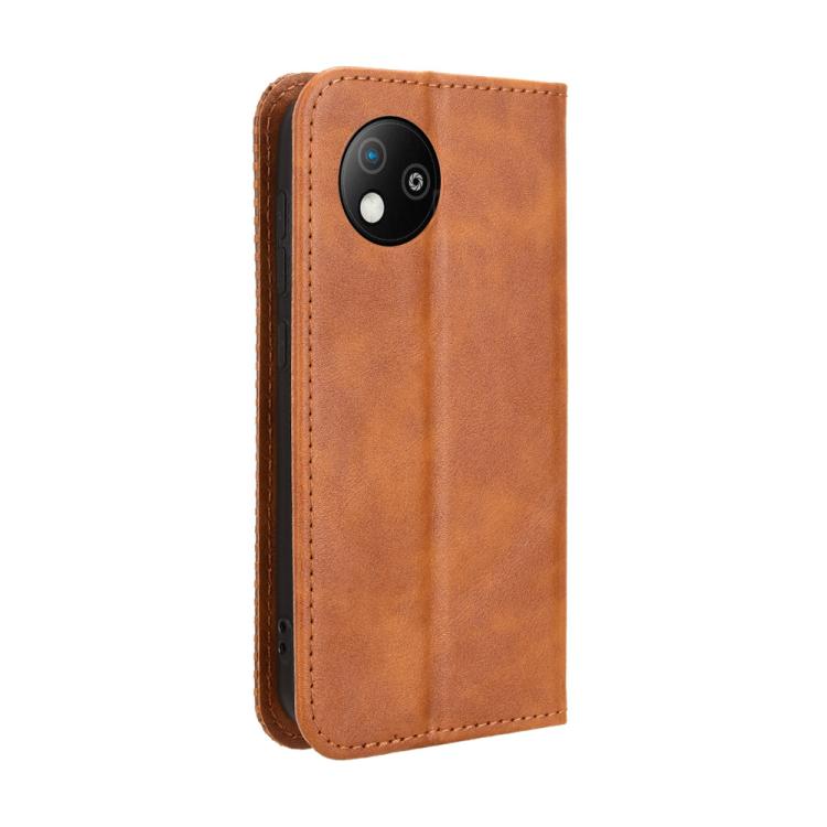 For ZTE Blade A35 Lite Magnetic Buckle Retro Texture Leather Phone Case