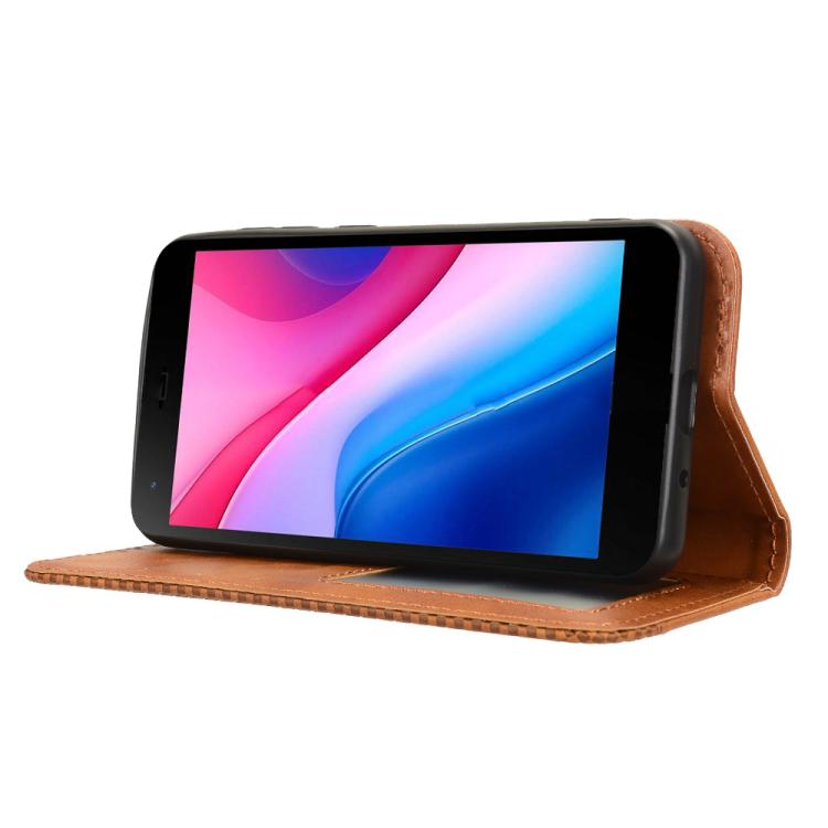 For ZTE Blade A35 Lite Magnetic Buckle Retro Texture Leather Phone Case